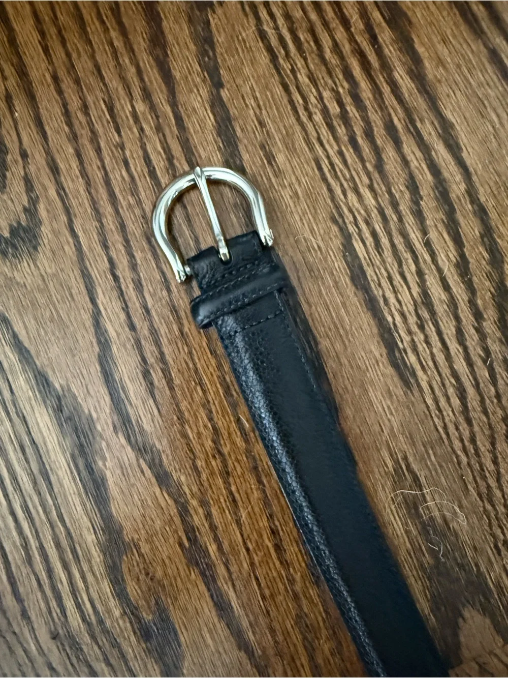 Coach black leather belt w silver hardware S
